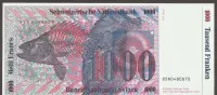 Szwajcaria 1000 franków 1985 — ujęcie 2