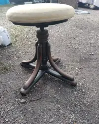 Taboret ława stołek pianisty do fortepianu pianina krecone PRL — ujęcie 2
