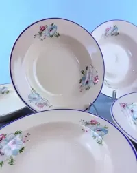 Talerze głębokie 6 szt kwiaty porcelit wzór kwiatowy tułowice 6 szt — ujęcie 2