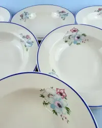 Talerze głębokie 6 szt kwiaty porcelit wzór kwiatowy tułowice 6 szt — ujęcie 5