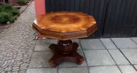 Unikat Dziesięciokątny Stół Stolik Kawowy Orzech Biedermeier Art Deco Antyk — ujęcie 5