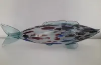 UNIKAT! Wielka Szklana Ryba PRL – 52 cm – STAN IDEALNY – Vintage Murano Style — ujęcie 5
