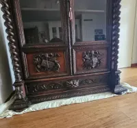 Unikatowa antyczna drewniana witryna z rzeźbieniami 238x147,5x52 — ujęcie 5