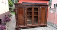 Unikatowa Neorenesansowa Dębowa Biblioteka 1920 r. Sygnowana Renowacja — ujęcie 2