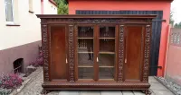 Unikatowa Neorenesansowa Dębowa Biblioteka 1920 r. Sygnowana Renowacja — ujęcie 3