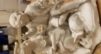 Unter weiss bach, figurka porcelanowa, porcelana, para z owca, 8320 — ujęcie 2