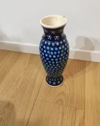 Wazon Ceramiczny na  kwiaty  duży niebieski Ceramika Bolesław vintage — ujęcie 2