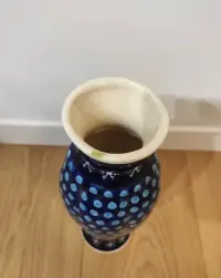 Wazon Ceramiczny na  kwiaty  duży niebieski Ceramika Bolesław vintage — ujęcie 4