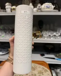 Wazon porcelanowy Hutschenreuther wysoki biały sygnowany retro 675 — ujęcie 5