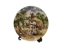 Wedgwood Kolekcjonerski Talerz Angielska Porcelana Wieś Konie — ujęcie 5