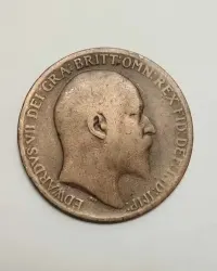 Wielka Brytania One Penny ( 1 pens ) 1910r. Edward VII — ujęcie 2