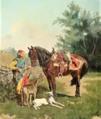 Władysław Karol Szerner (1870 - 1936) obraz "Pandur ze swoim koniem" — ujęcie 5