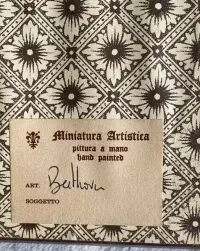 Włoska miniatura „Miniatura Artistica” – gwasz ręcznie malowany, lata 60.–80. — ujęcie 3
