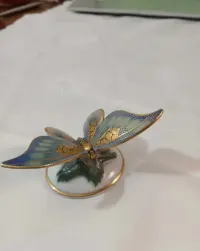 Wyjątkowy porcelanowy motyl Rosenthal, antyk - 1936r - ręczne złocenia — ujęcie 4