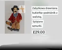 Zabytkowa drewniana kukielka — ujęcie 2