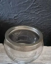 Zabytkowa herbatnica baza/sam dol Art Deco vintage szklana — ujęcie 3