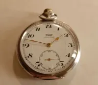 Zegarek kieszonkowy TISSOT Antimagnetic srebro 800 — ujęcie 2