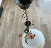 Lampa metalowa wisząca, klosz szklany, gwint E27 — ujęcie 3