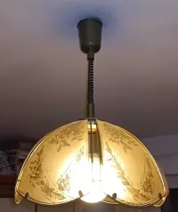 Lampa metalowa wisząca, klosz szklany, gwint E27 — ujęcie 5