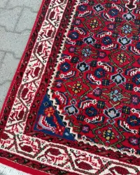 Czerwony Dywan perski ręcznie tkany 210x90 wełna vintage — ujęcie 4