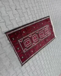Dywan afgański Beluch ręcznie tkany 180x100 wełniany vintage — ujęcie 2