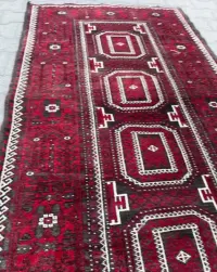 Dywan afgański Beluch ręcznie tkany 180x100 wełniany vintage — ujęcie 5