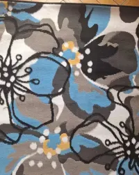 Dywan nowoczesny 120x170 kwiaty niebiesko-szary — ujęcie 3