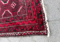 Dywan perski Beluch turkmeński ręcznie tkany 190x90 wełna vintage — ujęcie 3