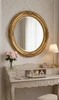 Eleganckie biurko / toaletka w kolorze kaszmiru — ujęcie 3