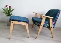 Fotel Chierowski 366 PRL retro + podnóżek różne wzory — ujęcie 2