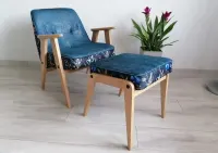 Fotel Chierowski 366 PRL retro + podnóżek różne wzory — ujęcie 3