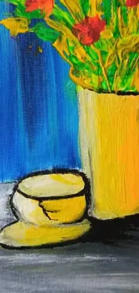 Impresja Kwiatowa –  ręcznie malowany obraz akrylowy 30 × 40 cm — ujęcie 2