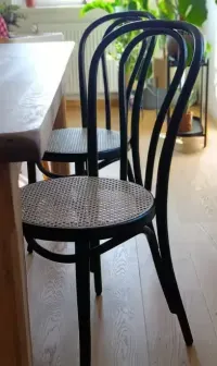 Krzesła gięte rattan styl thonet A-18 Fameg  vintage — ujęcie 2