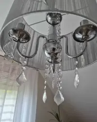Lampa glamour srebrna MONA , na 3 żarówki — ujęcie 4