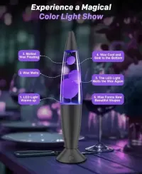 Lampa lava 40 cm, z 17 zmieniającymi się kolorami i pilotem — ujęcie 4