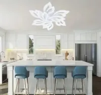 Lampa Led sufitowa RGB Biała w kształcie Kwiatu sterowana pilotem — ujęcie 4