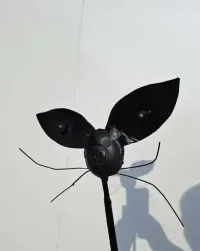 metalowa figurka kot wysoka czarna rękodzieło — ujęcie 4