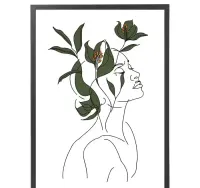plakat kobieta i kwiaty abstrakcja, plakat do salonu w ramę kobieta — ujęcie 2