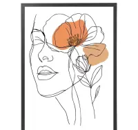 plakat kobieta i kwiaty abstrakcja, plakat do salonu w ramę kobieta — ujęcie 2
