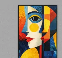 plakat kolorowy w stylu pablo picasso, obraz kolorowy w stylu picasso — ujęcie 2