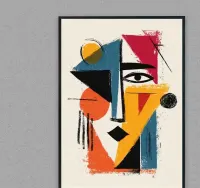 plakat kolorowy w stylu pablo picasso, obraz kolorowy w stylu picasso — ujęcie 2