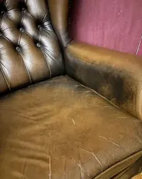 Skórzany fotel uszak vintage — ujęcie 3