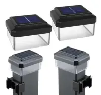Solarna Lampka LED nakładka na słupek z płotu 60X40 mm Daszek OGRODZENIE — ujęcie 2