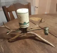 Świecznik z poroża hand made unikat — ujęcie 5