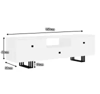 Szafka komoda rtv nowa 150 cm kaszmir/złoty — ujęcie 2
