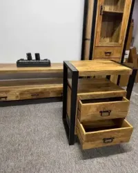 Szafka pod Tv Komoda, Stolik Boczny drzewo egoztyczne mango Styl LOFT — ujęcie 5