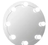 Vidaxl Lustro Ścienne Z Lampkami Led, Okrągłe, Szklane — ujęcie 2