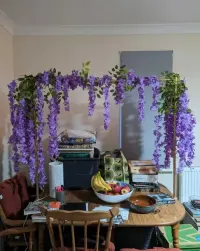 Wisteria glicynia sztuczna girlanda kwiatowa dekoracja 12 sztuk — ujęcie 3