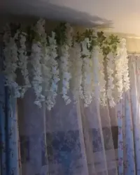 Wisteria glicynia sztuczna girlanda kwiatowa dekoracja 12 sztuk — ujęcie 2