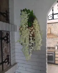 Wisteria glicynia sztuczna girlanda kwiatowa dekoracja 12 sztuk — ujęcie 3